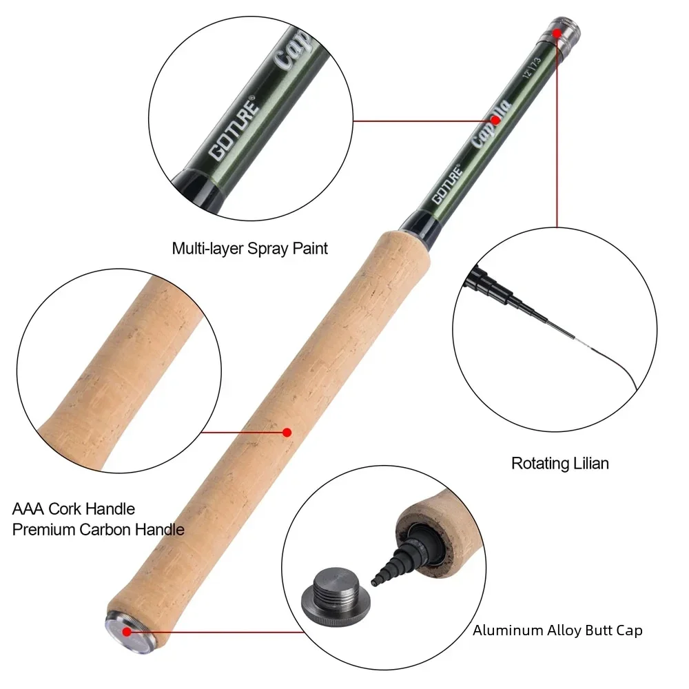 Goture 12FT Classical Tenkara  - Fishing Rod Carbon Fiber recension och pris